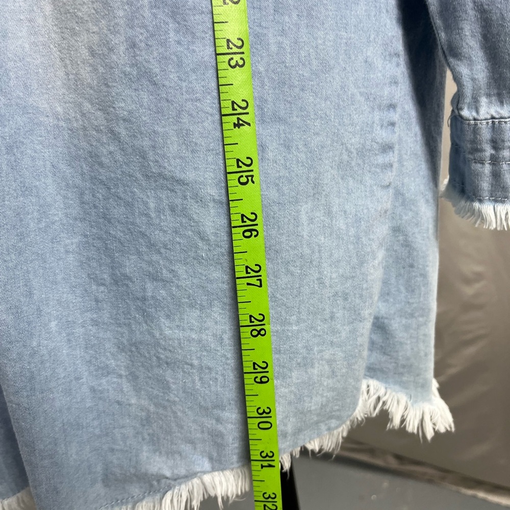 Zilcremo Light Blue Denim Long Sleeve Shirt Dress Large - Picture 5 of 8